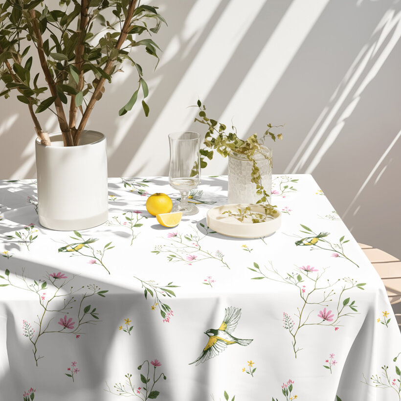 Eckige Tischdecke 100% Baumwolle - Leben in der Natur