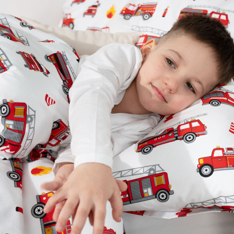 Kinder - Bettwäsche aus Baumwolle - Feuerwehrfahrzeuge