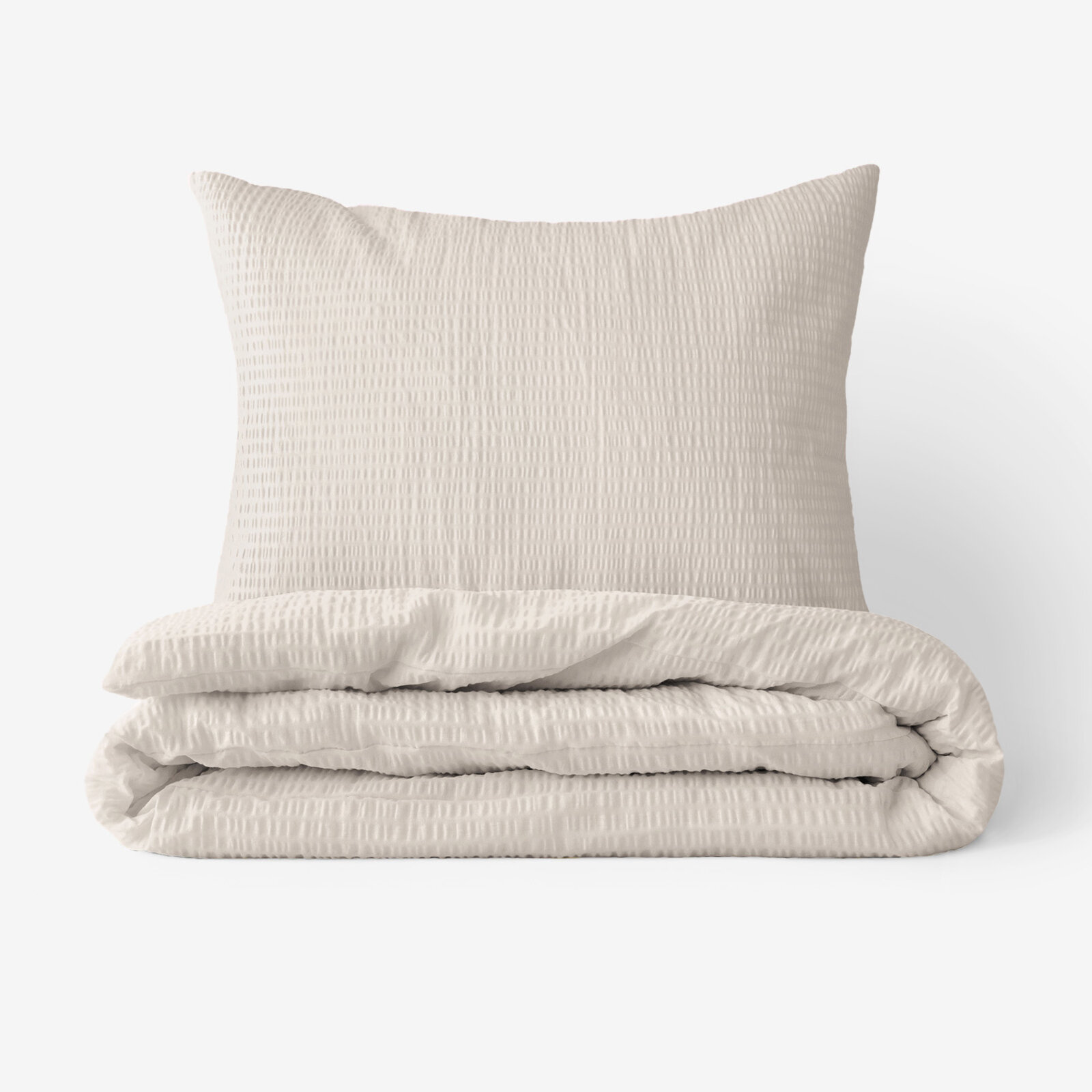 Seersucker Bettwäsche - latte