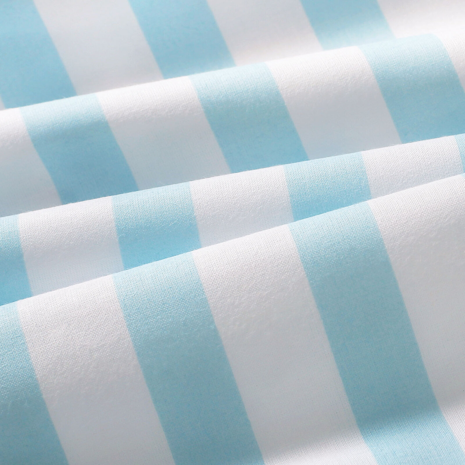 Runde Tischdecke 100% Baumwolle - blaue Streifen