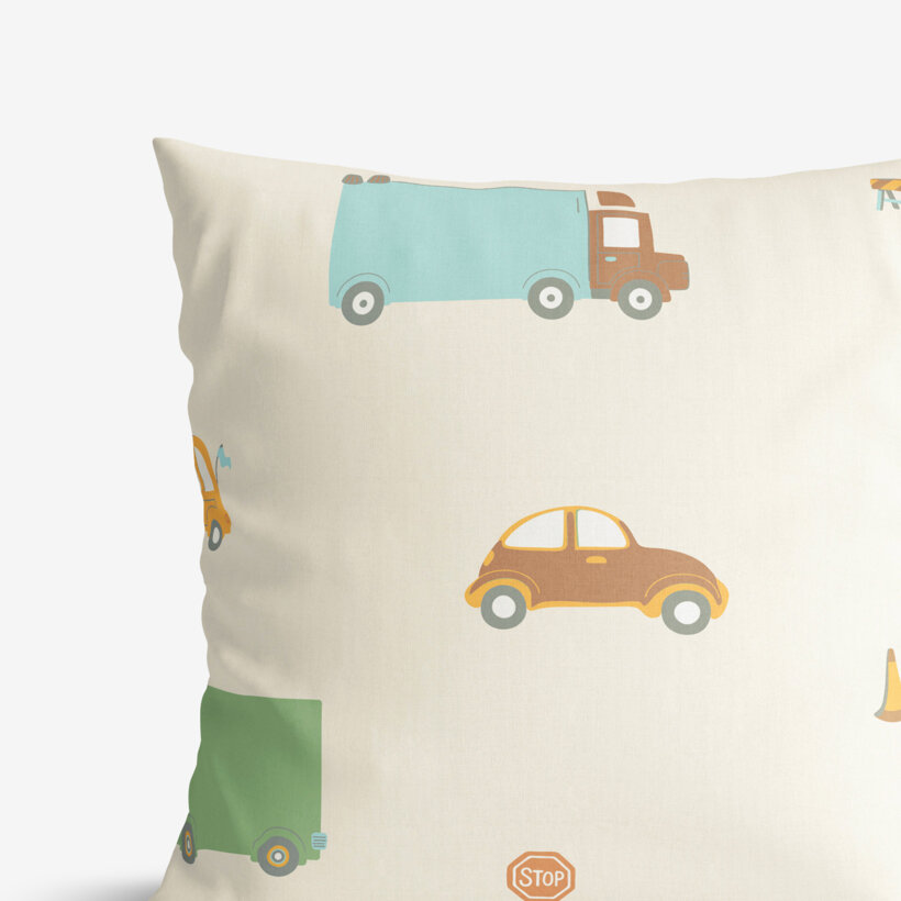 Kinder-Kissenbezug aus Baumwolle - Welt der Autos