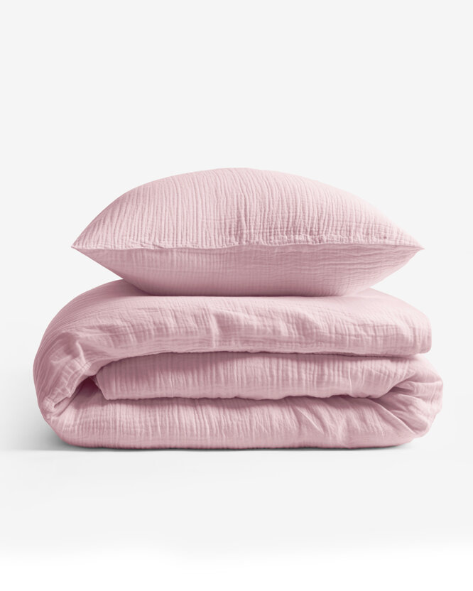 Musselin-Bettwäsche – pastellrosa