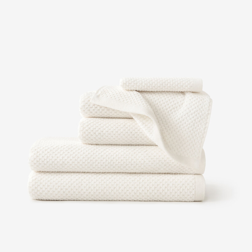 Frottee-Handtuch / Badetuch aus Baumwolle Micro Pure - Vanille