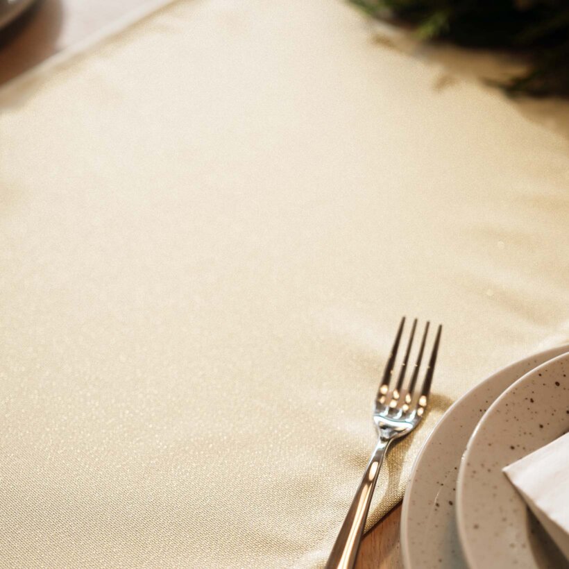 Exklusiver Weihnachts-Tischläufer - goldfarbe mit Glitzereffekt