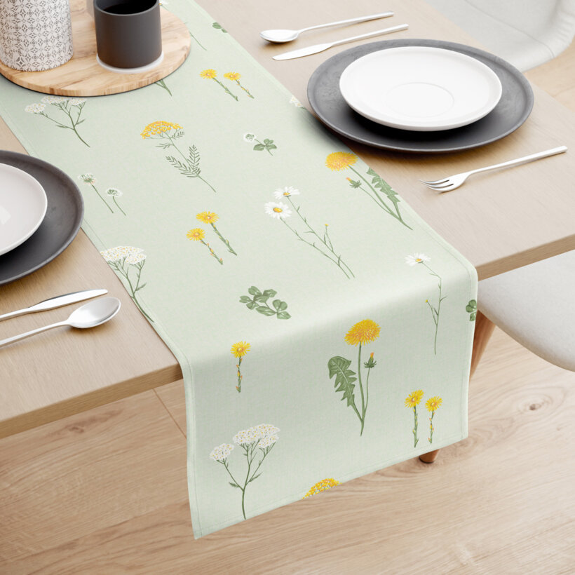 Tischläufer aus 100% Baumwolle - Grüne Wiese