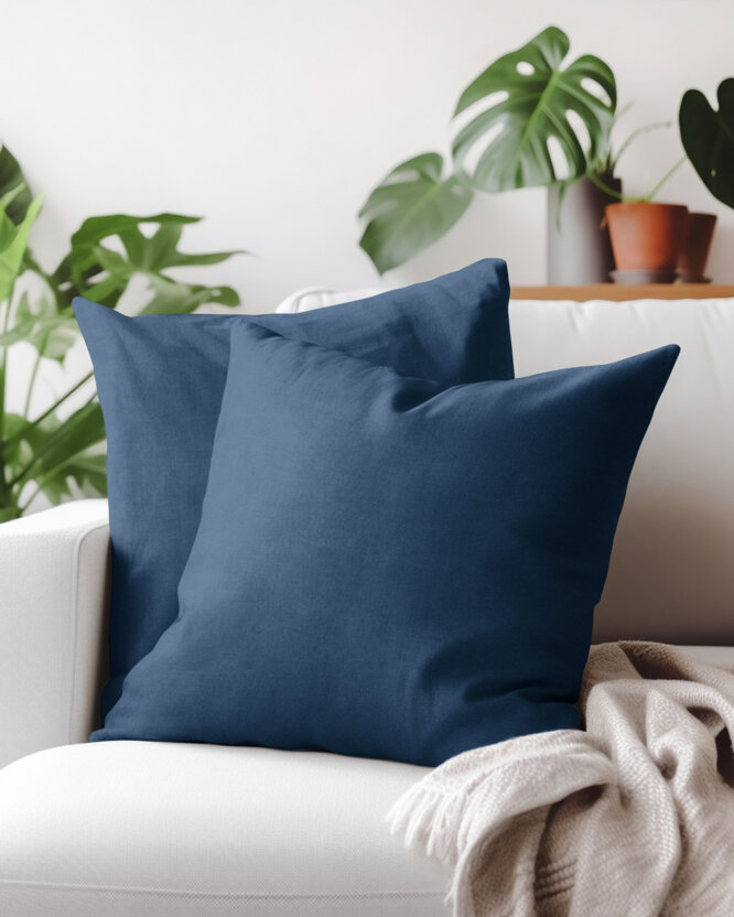 Dekorativer Kissenbezug Marbella - marineblau