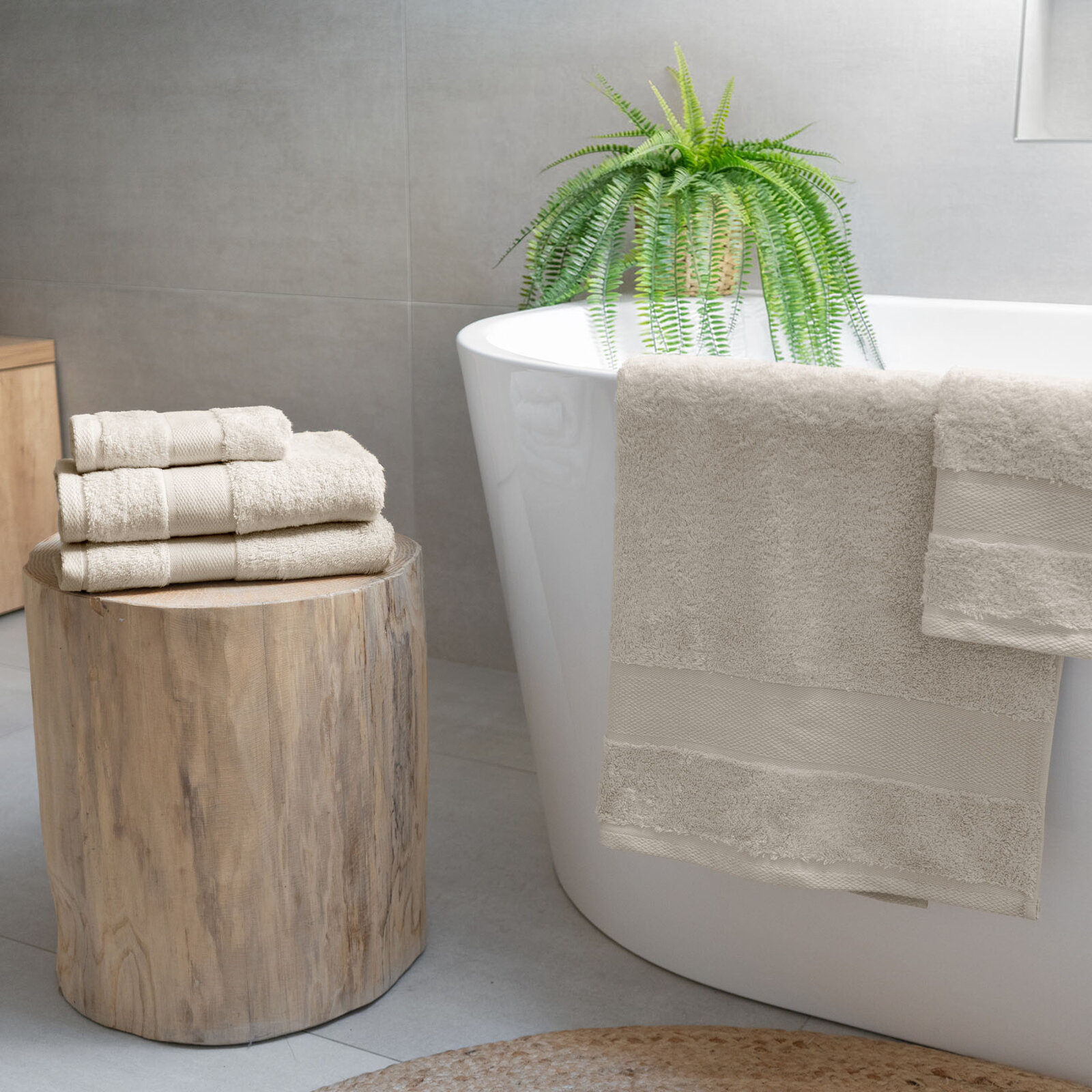 Bambus-Handtuch/Badetuch - hellbraun