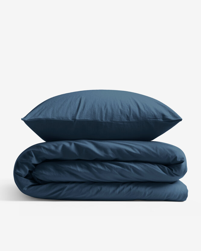Bettwäsche aus Baumwolle - Marineblau
