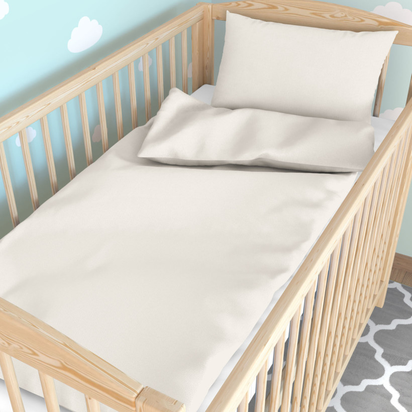 Bettwäsche für Babybetten aus Baumwolle - elfenbein