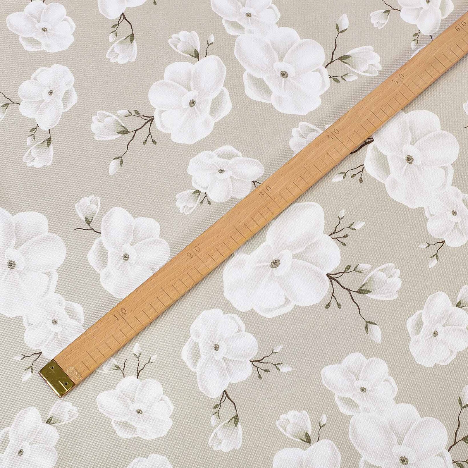 Teflon-Stoff für Tischdecken - weiße Blumen