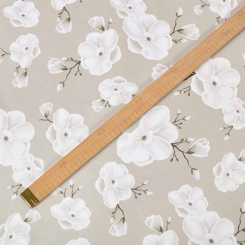 Teflon-Stoff für Tischdecken - weiße Blumen