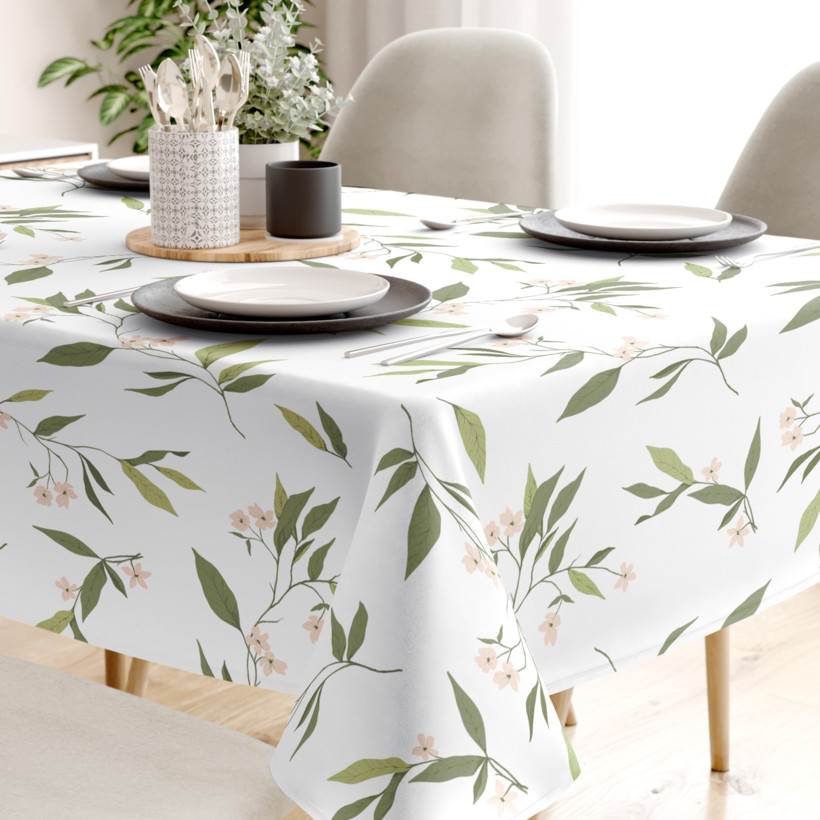 Eckige Tischdecke 100% Baumwolle - Duft nach Jasmin