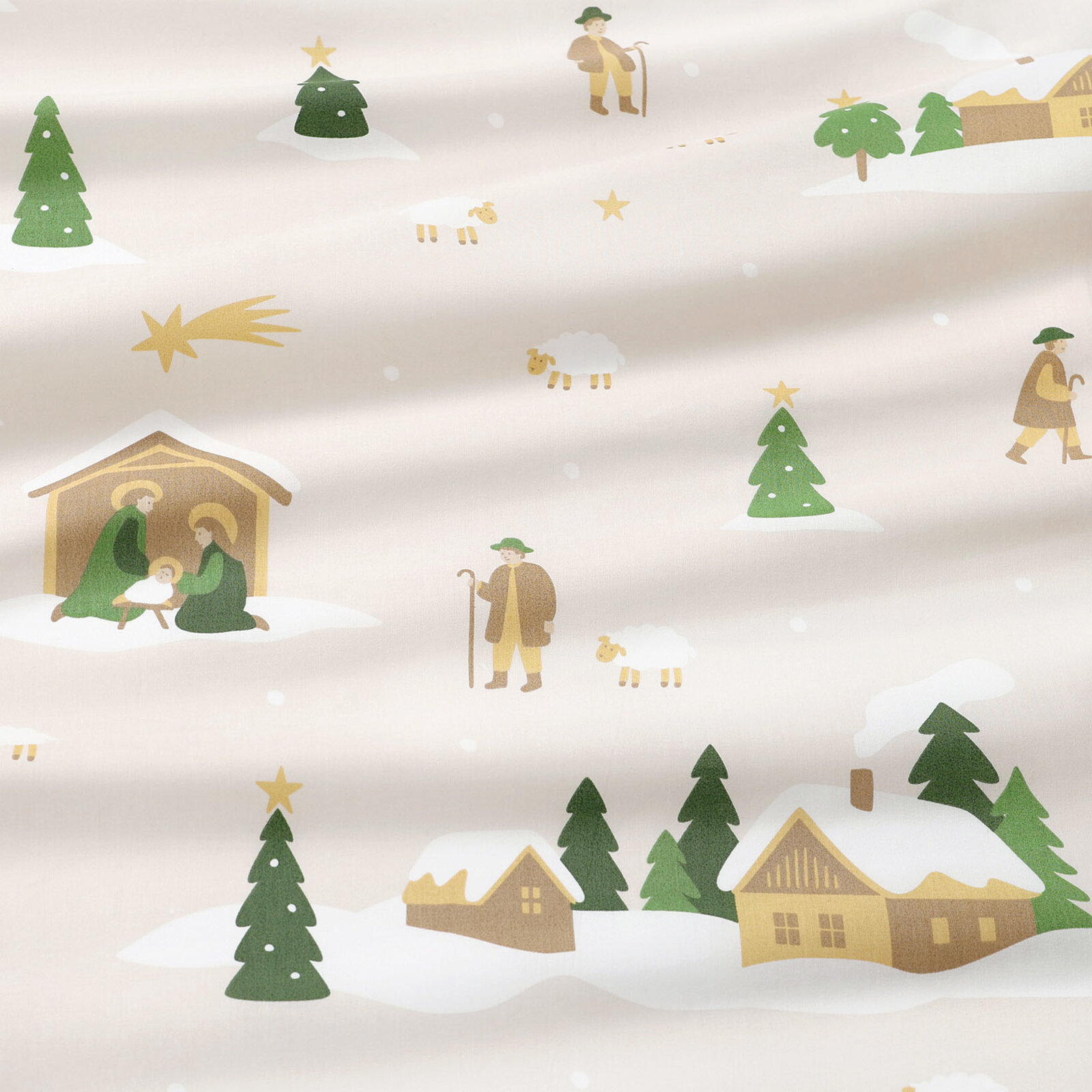 Weihnachtliches Spannbetttuch aus Baumwolle für Babybetten - Weihnachtslieder