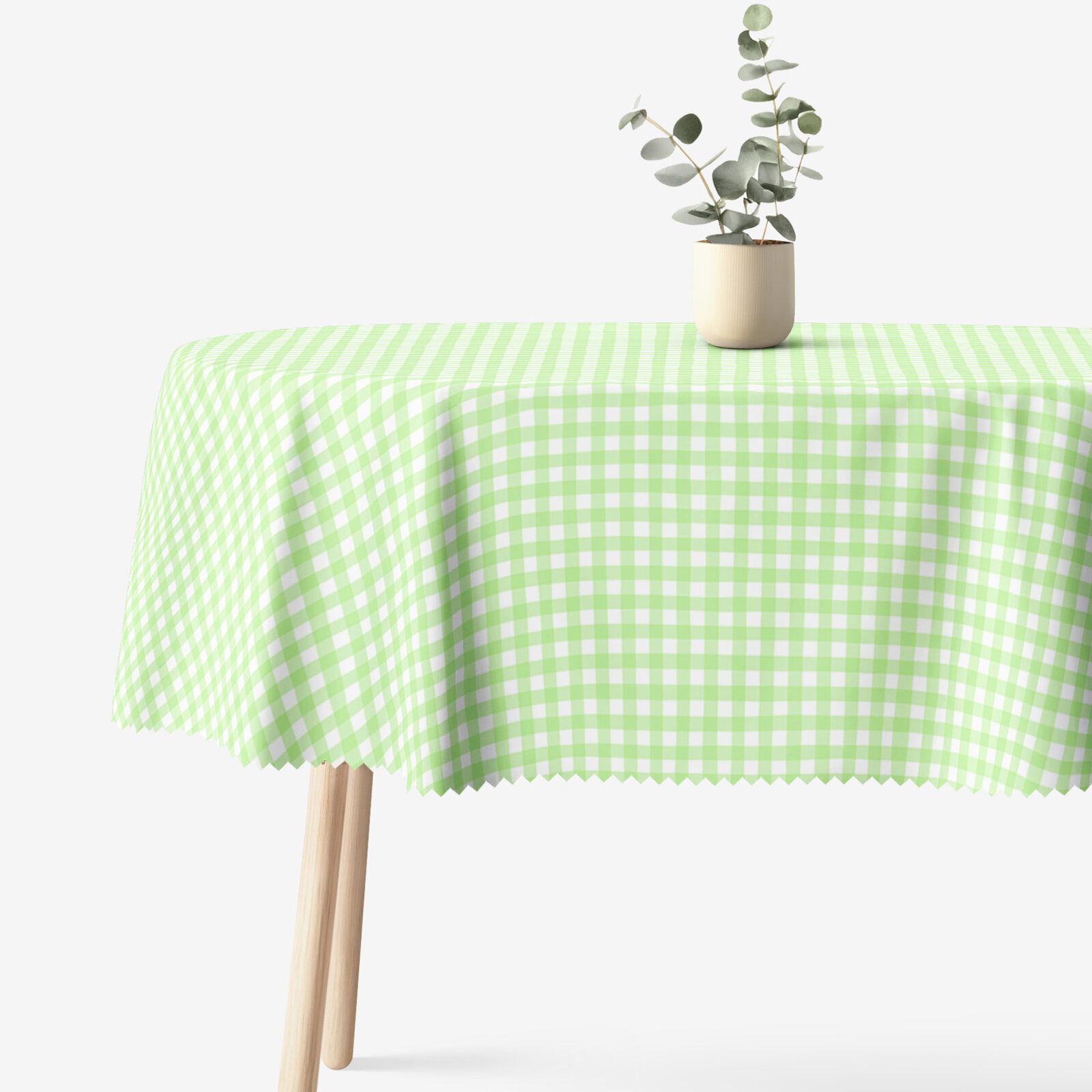 Ovale Tischdecke Teflon - grüne Würfel