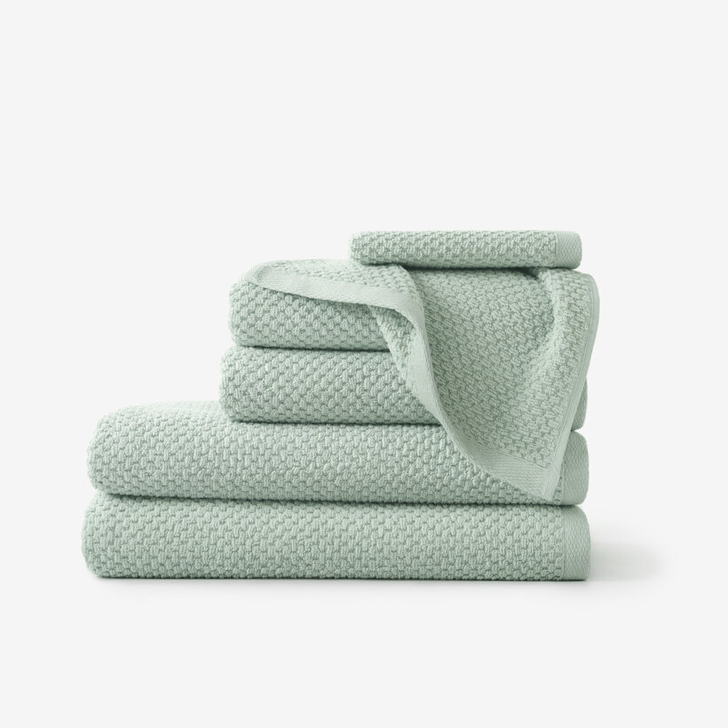 Frottee-Handtuch / Badetuch aus Baumwolle Micro Pure - Eukalyptus