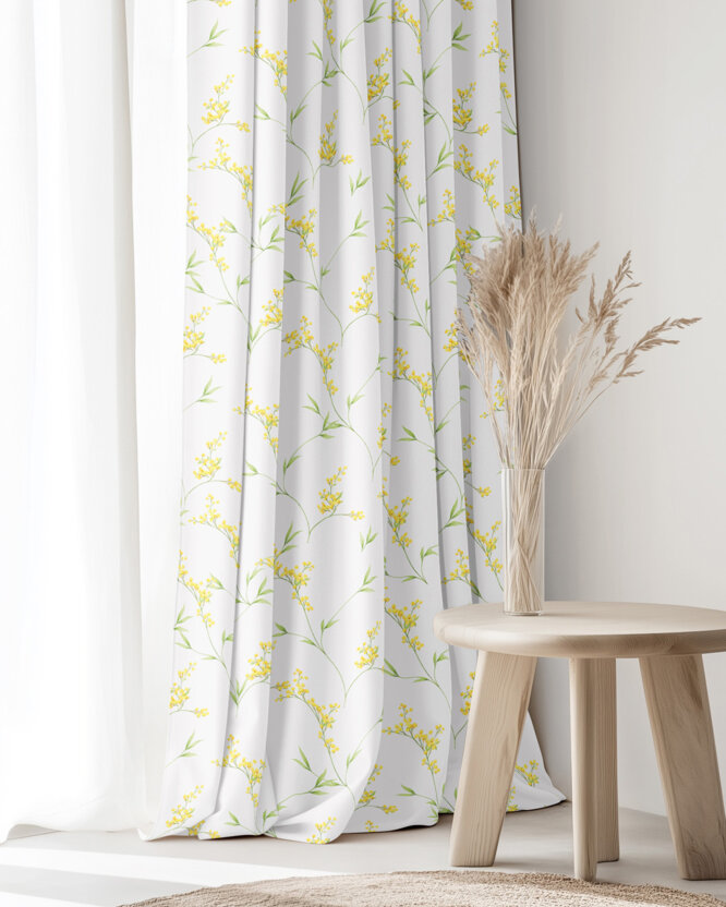 Dekorativer Vorhang – Mimosenblüten
