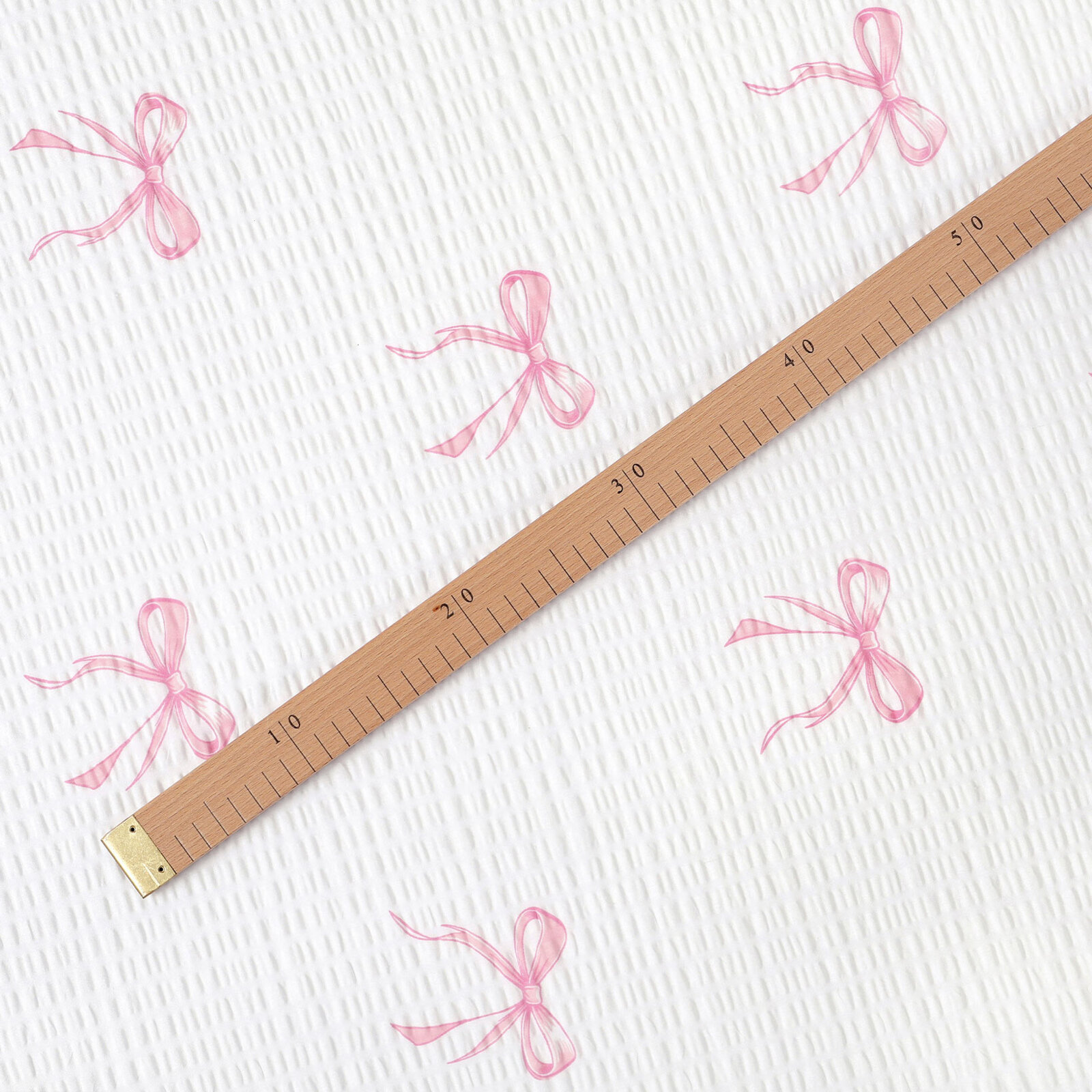 Seersucker - rosa Schleifen