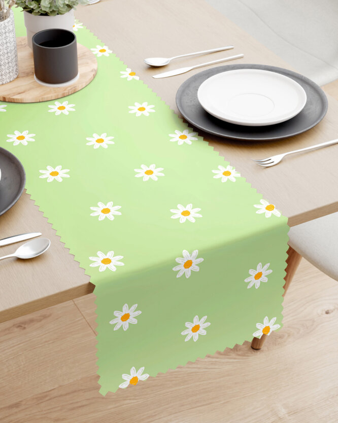 Tischläufer Teflon - Margeriten auf Grün