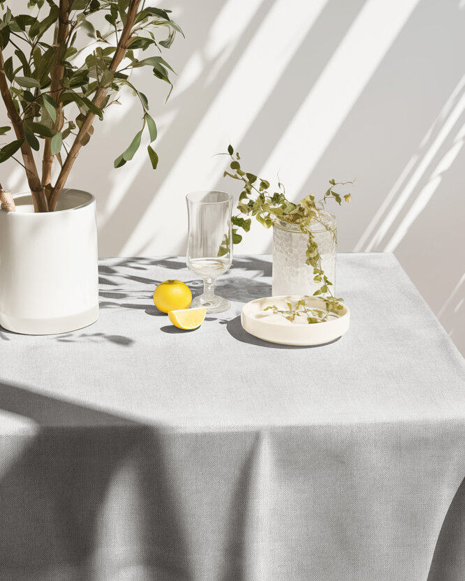 Eckige Tischdecke Malaga - grau