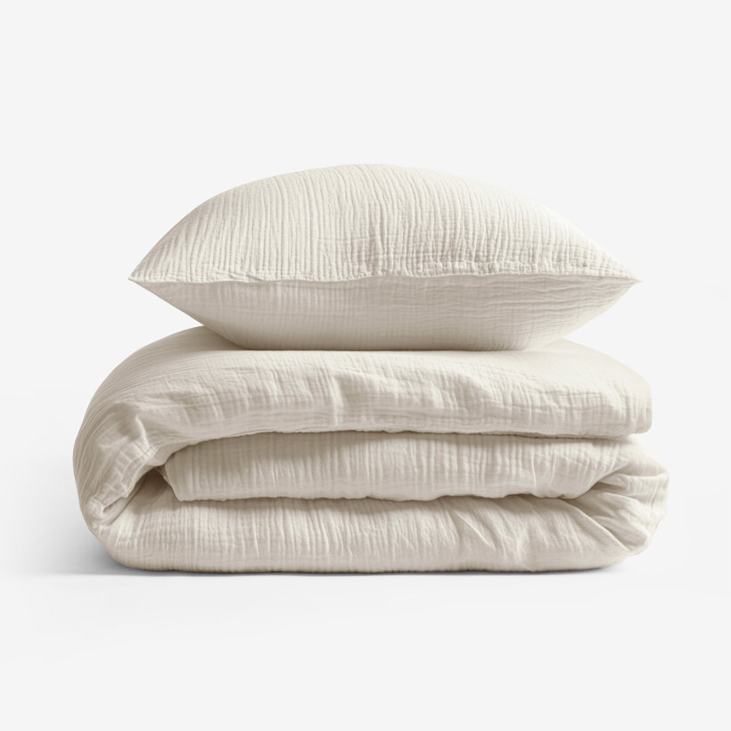 Musselin-Bettwäsche – creme