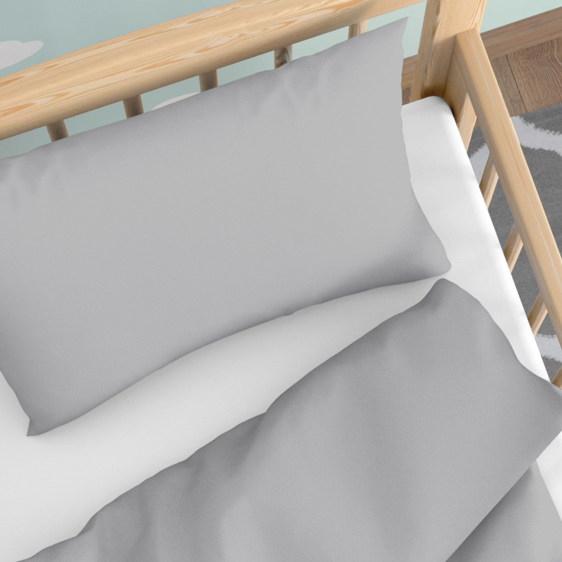Bettwäsche für Babybetten aus Baumwolle - grau