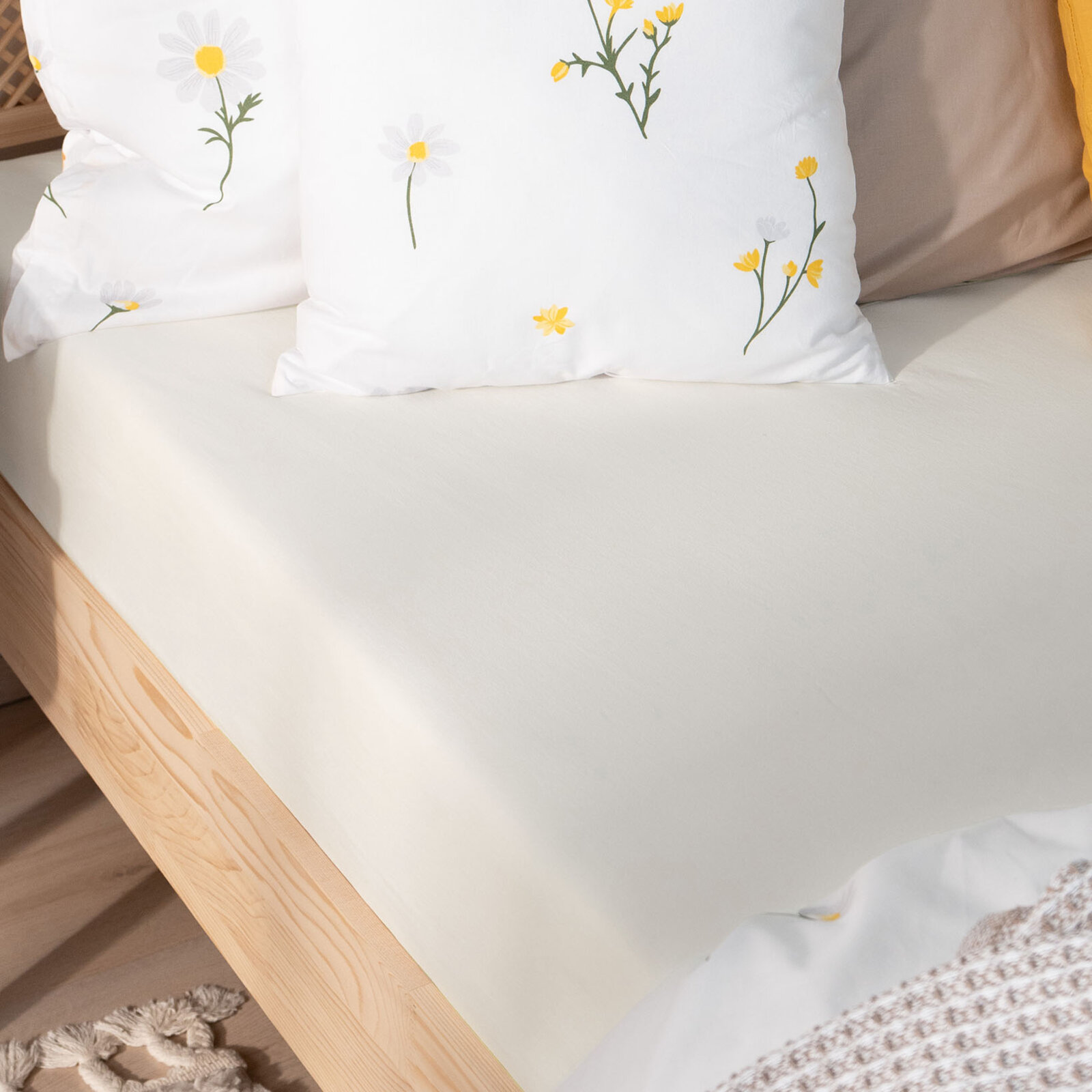 Bettlaken Jersey mit Gummiband - creme