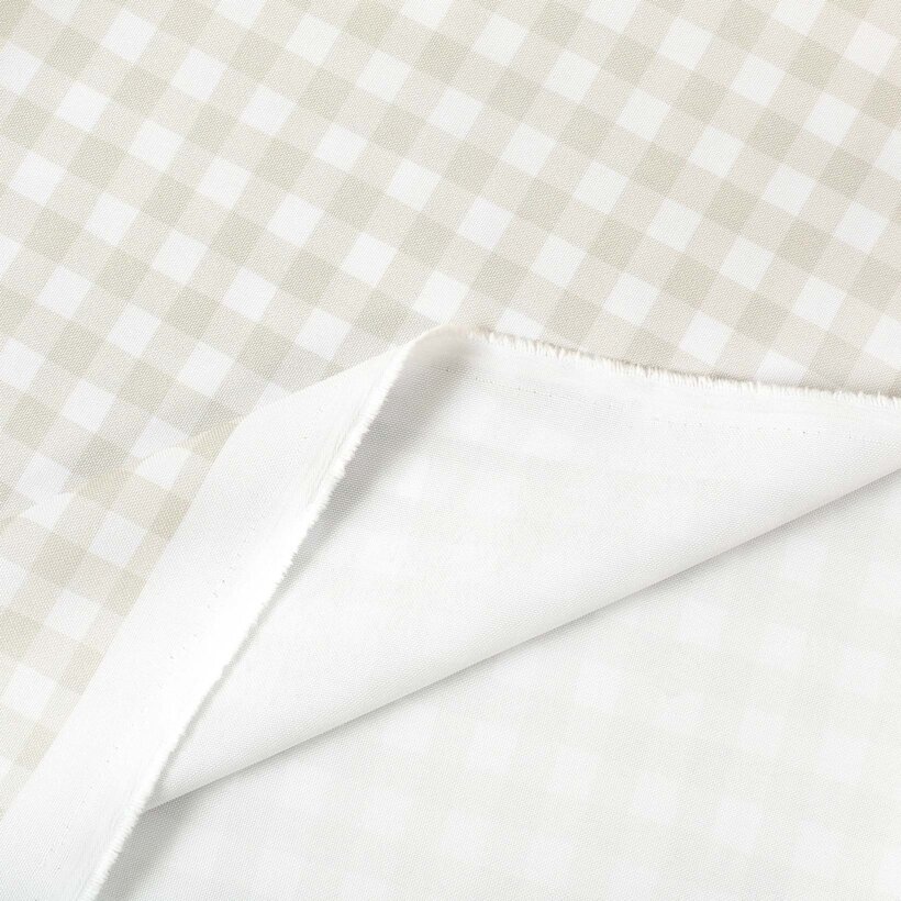 Teflonstoff für Tischdecken - beige Würfel