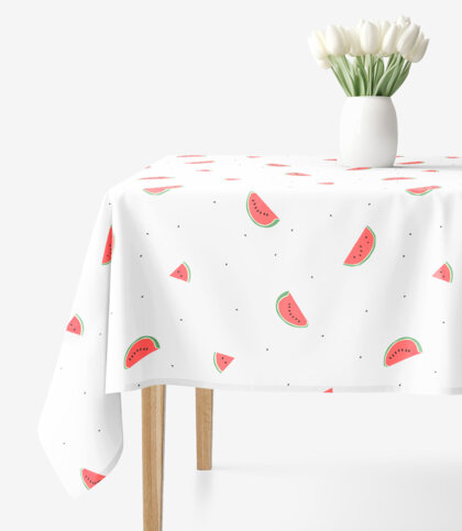 Eckige Tischdecke 100% Baumwolle - Melone