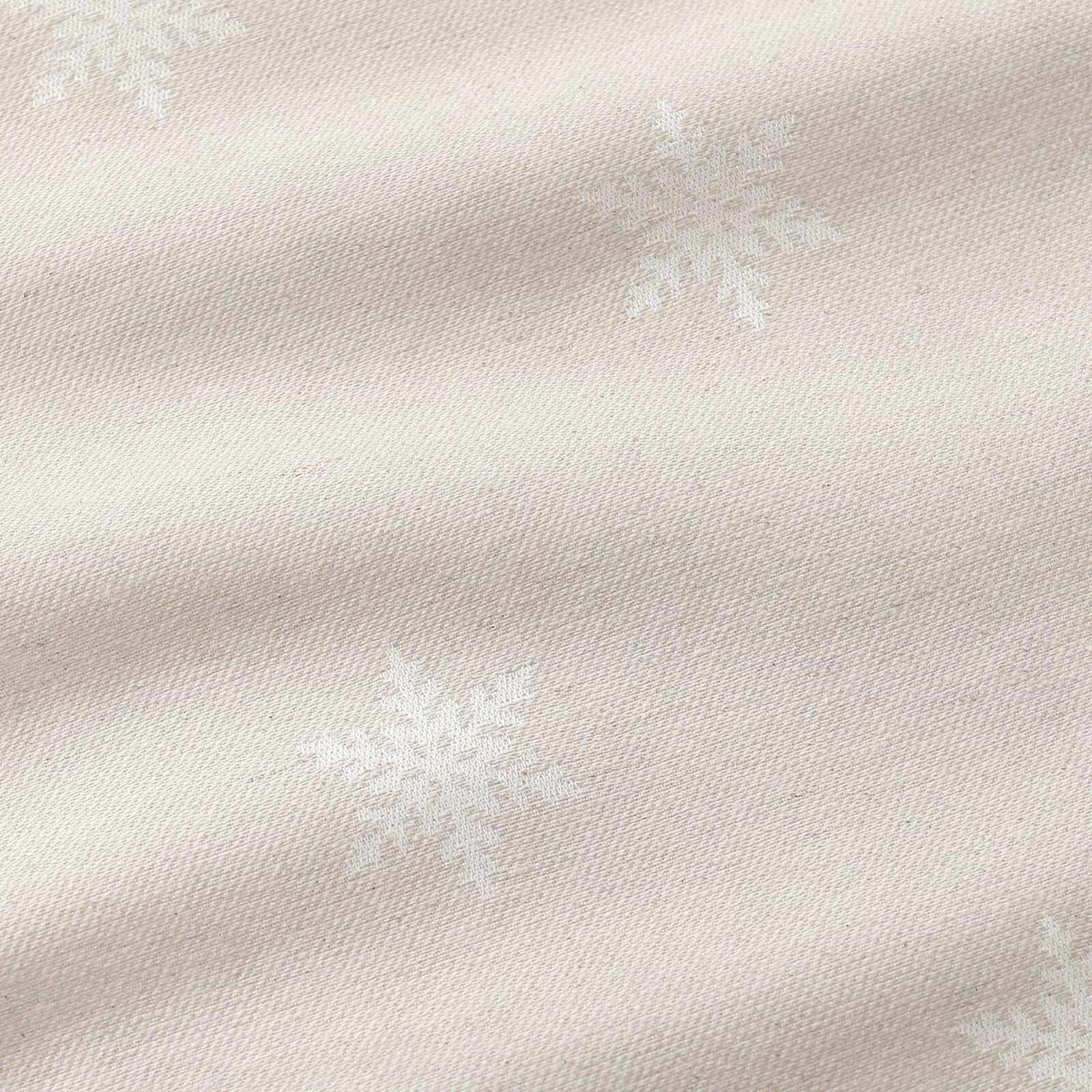 Weihnachtsstoff Natura - Schneeflocken auf natürlichem