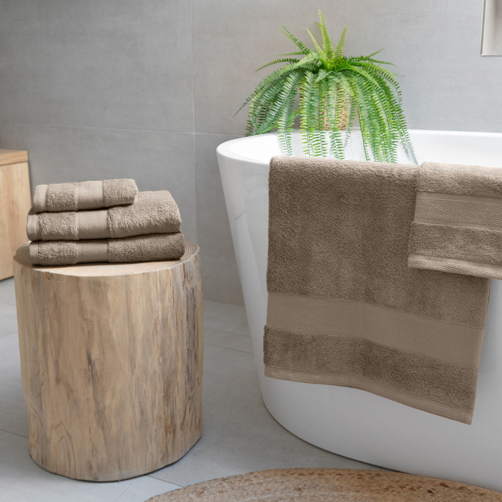 Bambus-Handtuch/Badetuch – graubraun