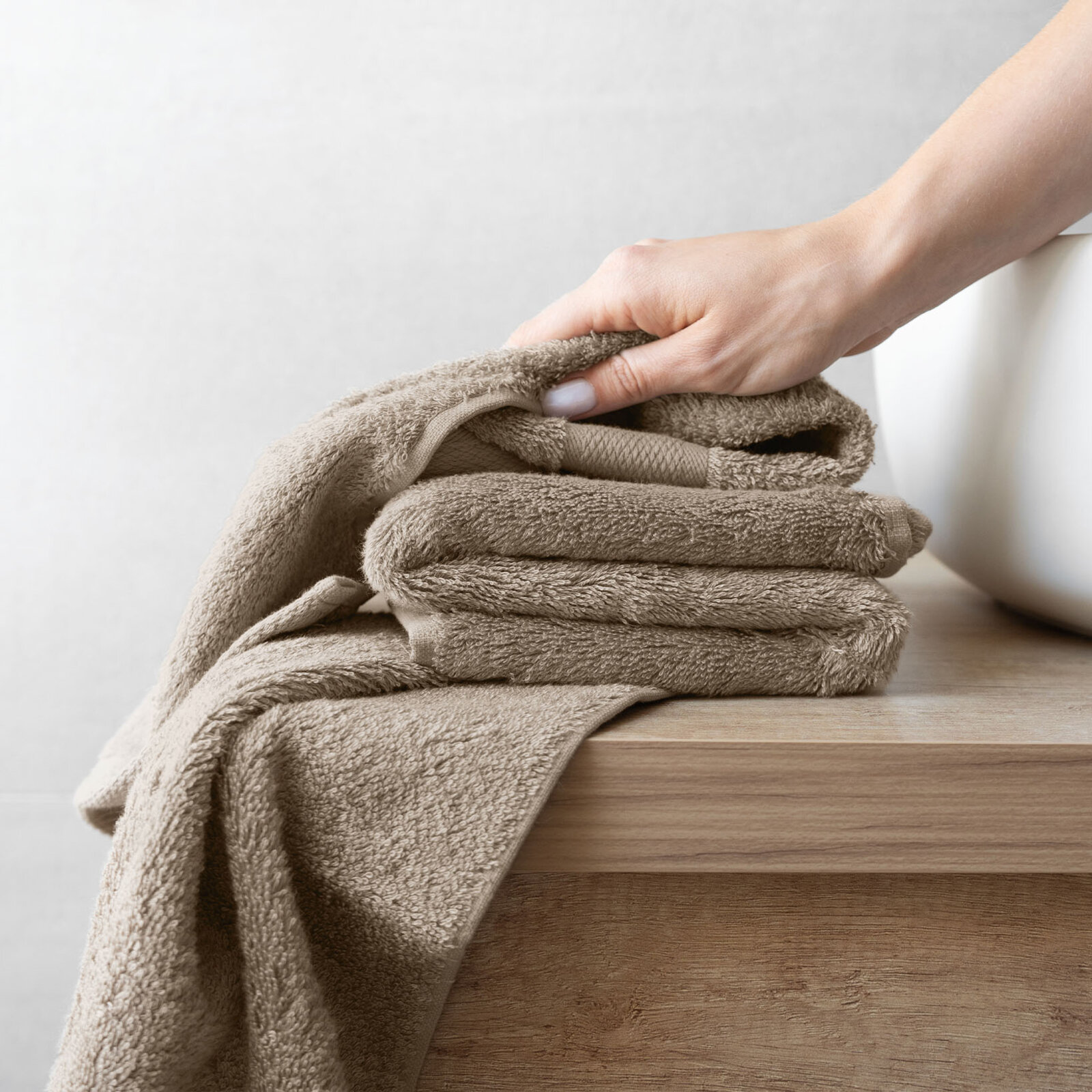 Bambus-Handtuch/Badetuch – graubraun