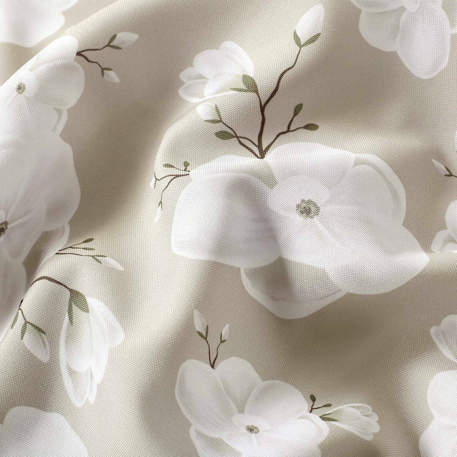 Runde Tischdecke Teflon - weiße Blumen