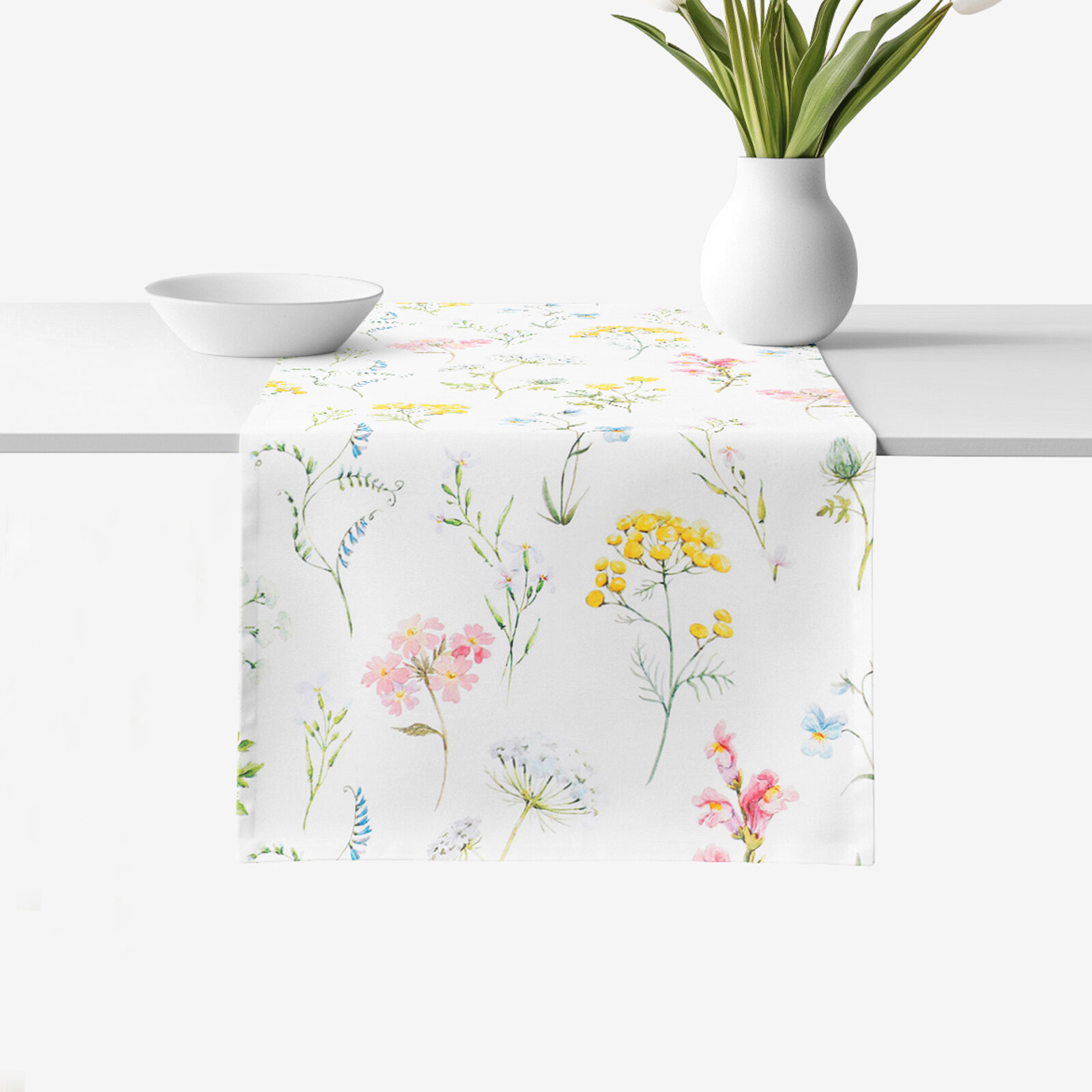 Tischläufer aus 100% Baumwolle Deluxe - blühender Frühling
