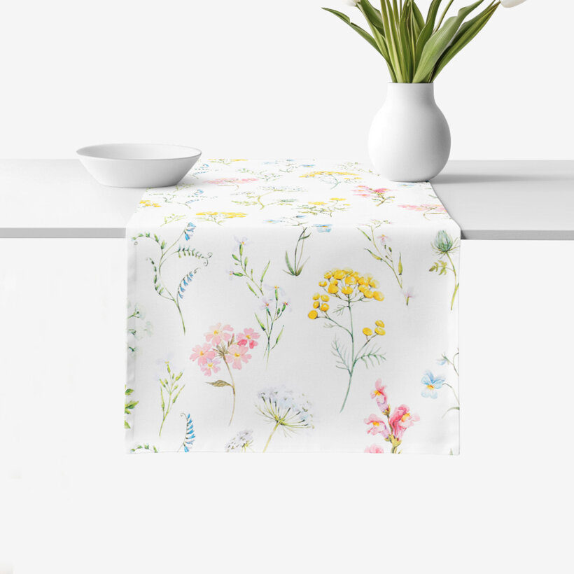 Tischläufer aus 100% Baumwolle Deluxe - blühender Frühling
