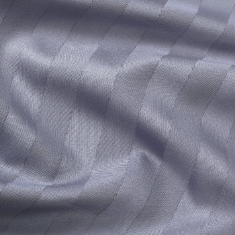 Spannbettlaken aus Damask - dunkelgraue Streifen mit Satin-Glanz