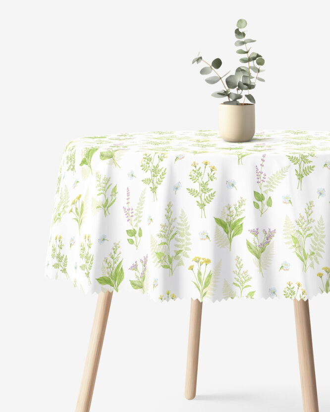 Runde Tischdecke Teflon - Waldblumen