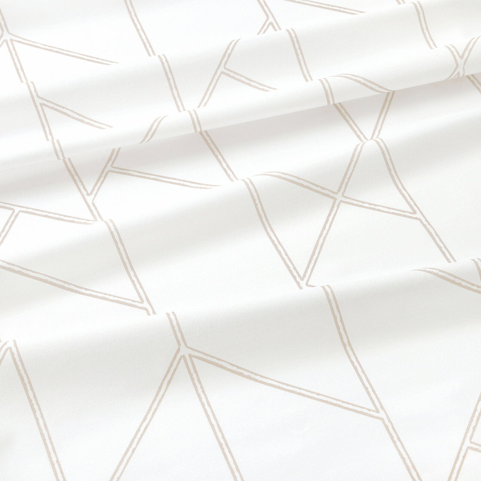 Baumwollstoff - Geometrische Linien auf Weiß