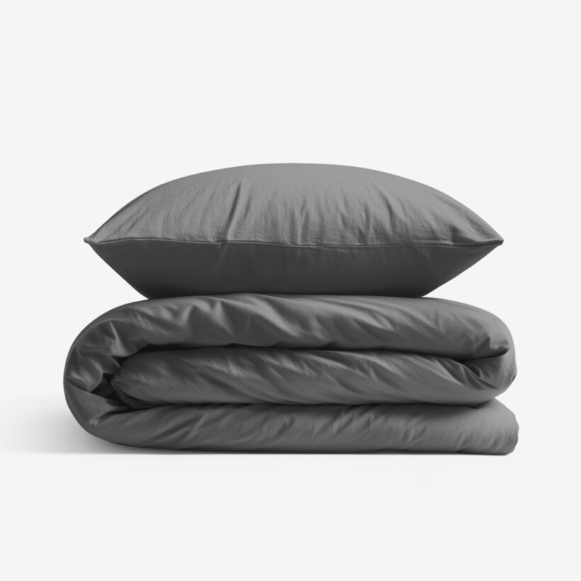 Bettwäsche aus Baumwolle - dunkelgrau