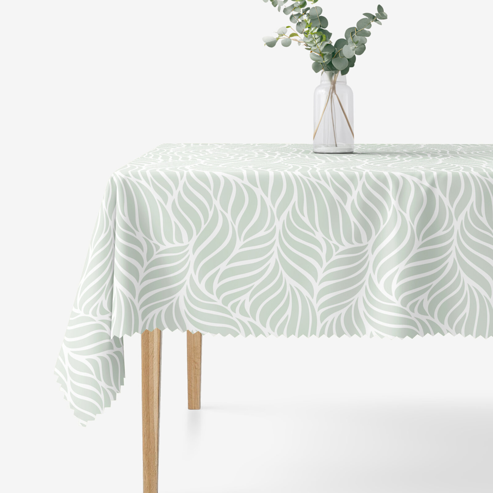 Eckige Teflon-Tischdecke - Salbeilinien
