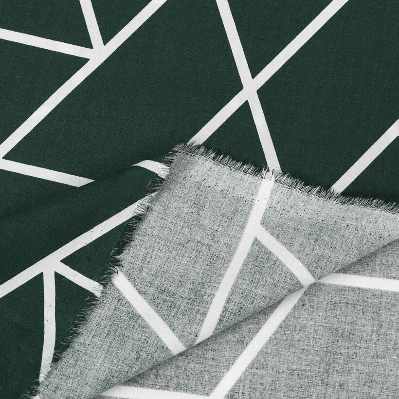 Baumwollstoff - Mosaik auf Dunkelgrün