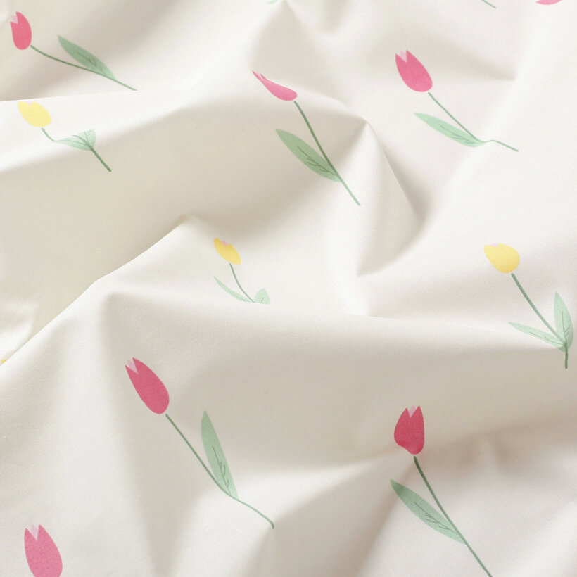Eckige Tischdecke 100% Baumwolle - Tulpen