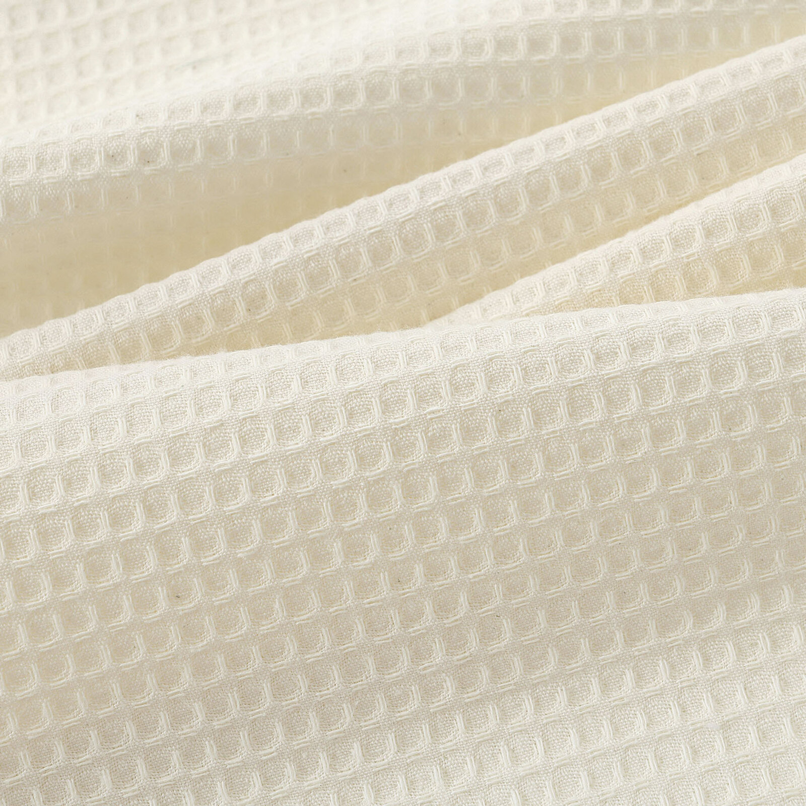 Waffel-Geschirrtuch mit Stickerei - Löwenzahn auf Creme