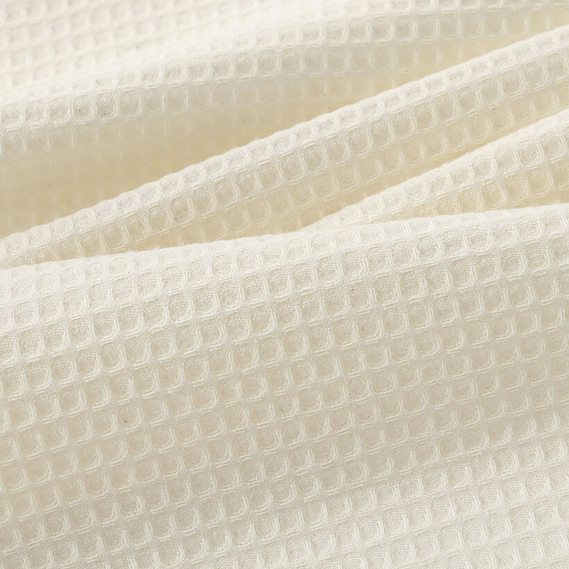 Waffel-Geschirrtuch mit Stickerei - Löwenzahn auf Creme