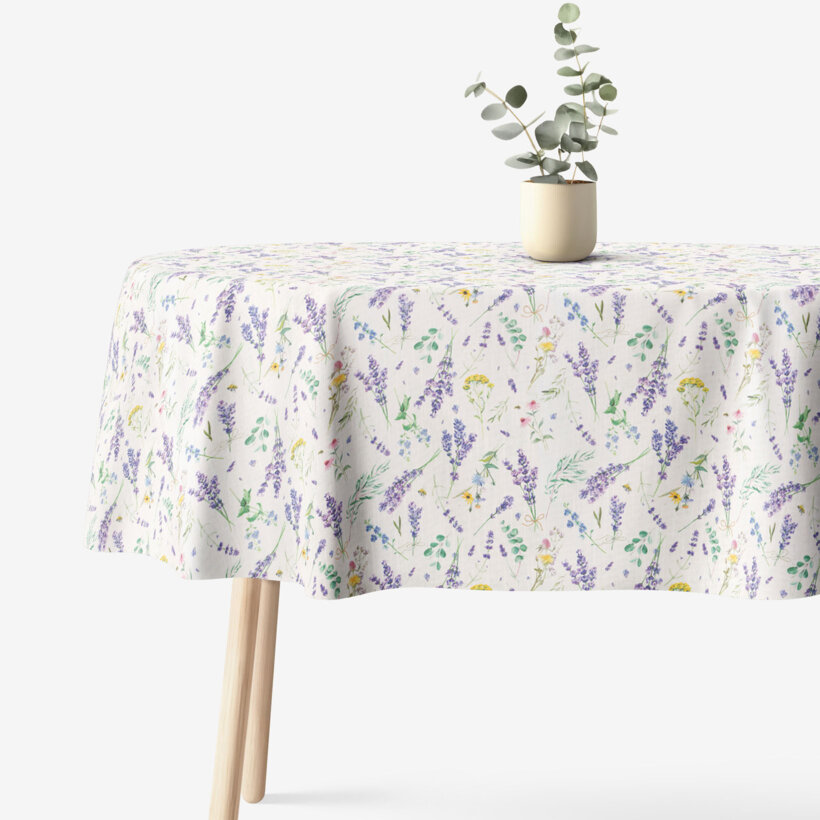 Ovale Tischdecke Valencia - Lavendelgarten
