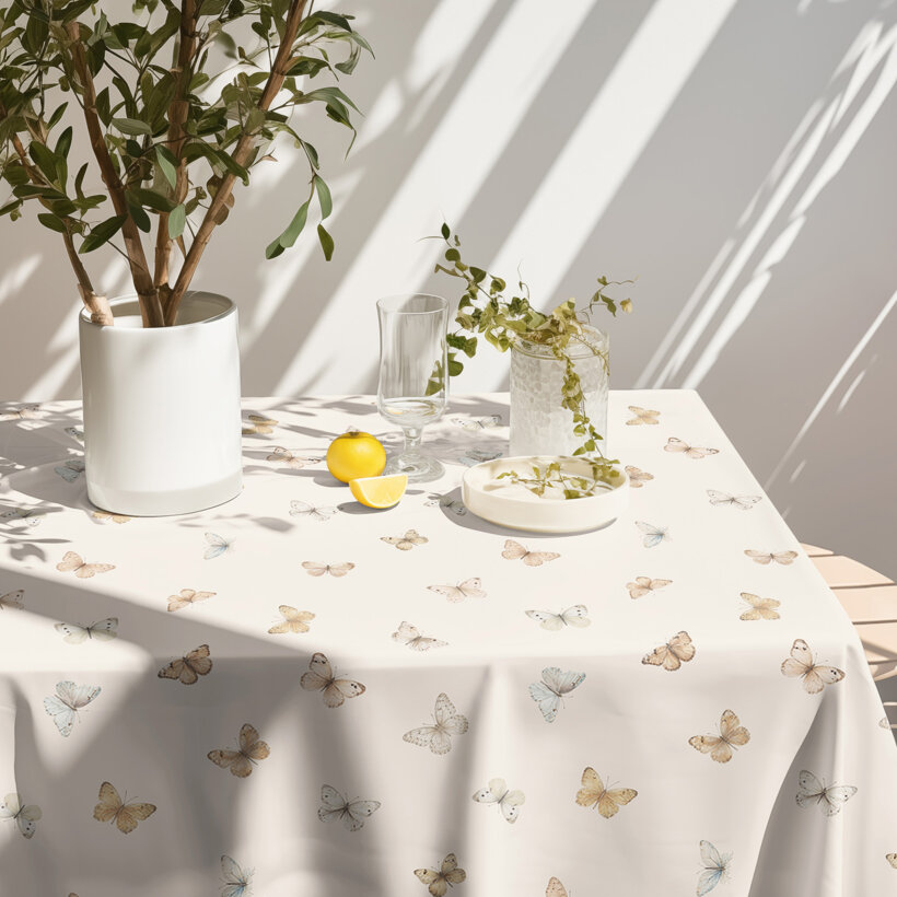 Eckige Teflon-Tischdecke - Schmetterlinge
