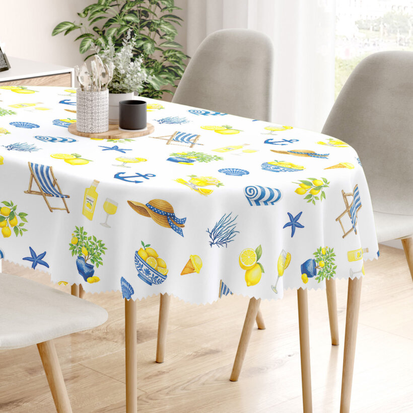 Ovale Tischdecke Teflon - italienischer Sommer
