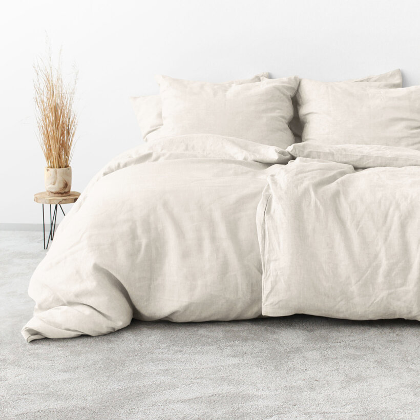 Bettwäsche aus Leinenmischung - elfenbein