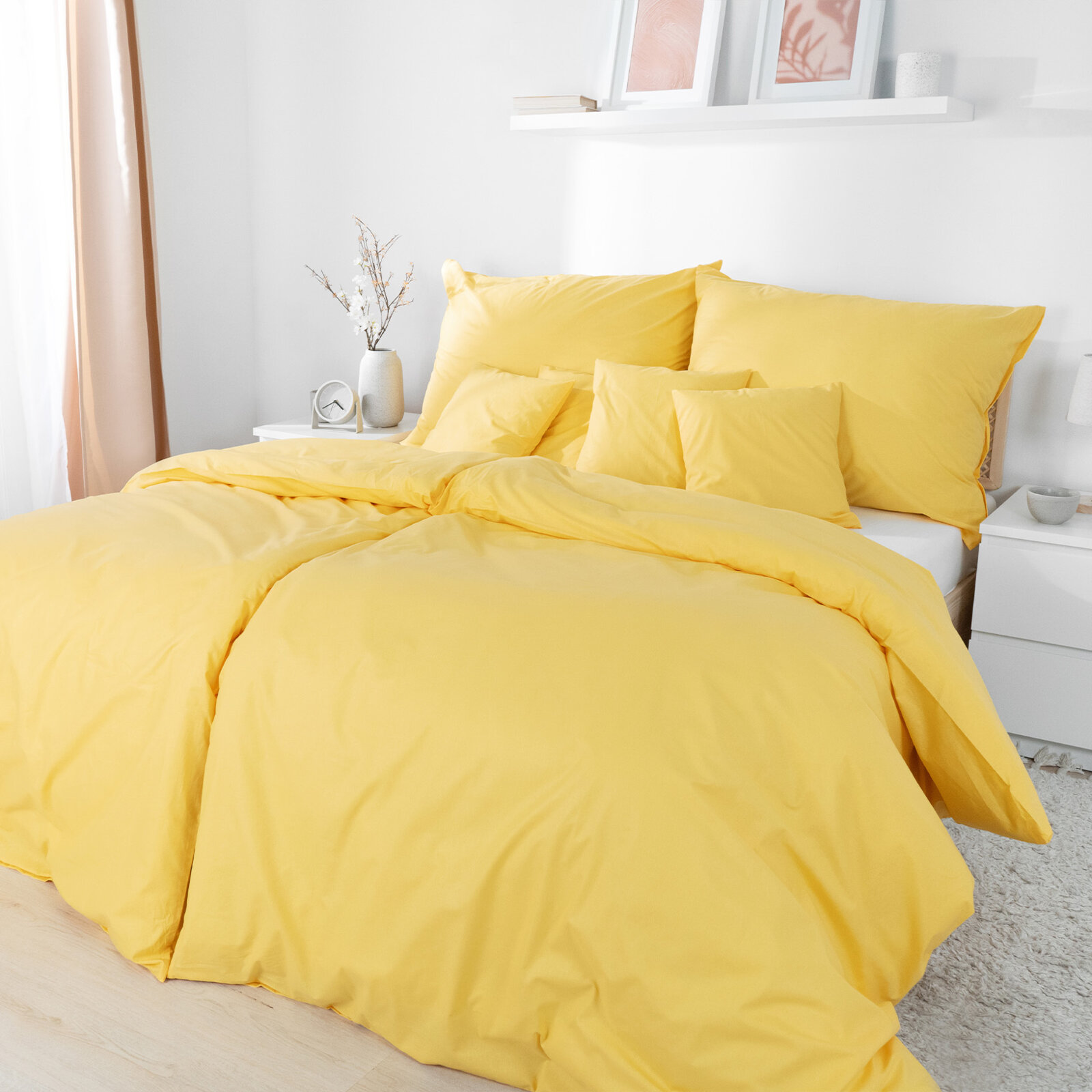 Bettwäsche aus Baumwolle - gelb