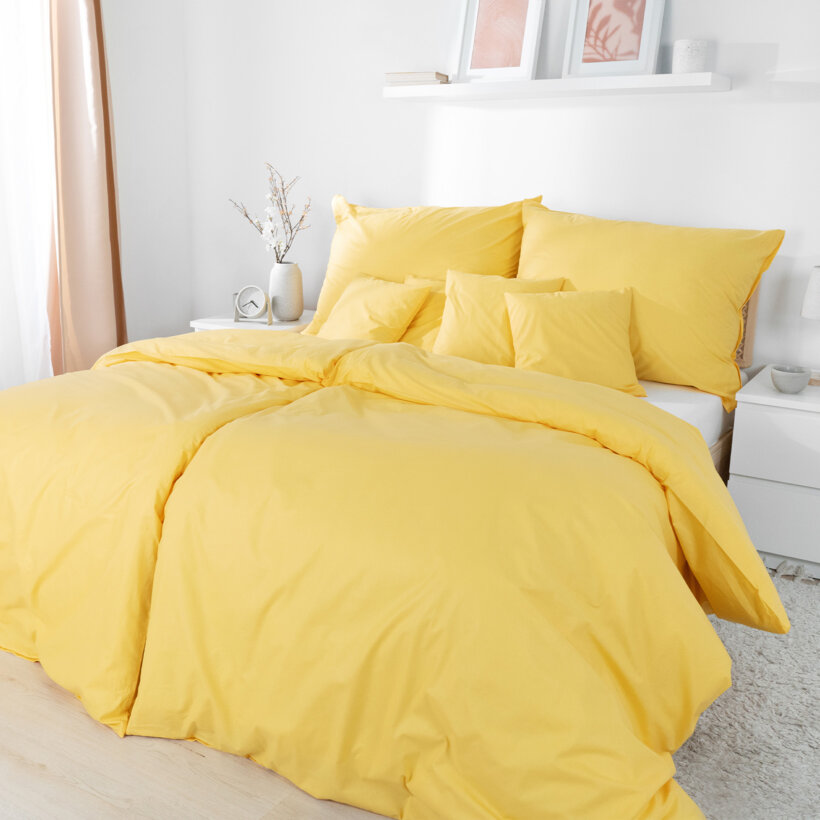 Bettwäsche aus Baumwolle - gelb