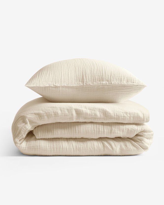 Musselin-Bettwäsche – creme